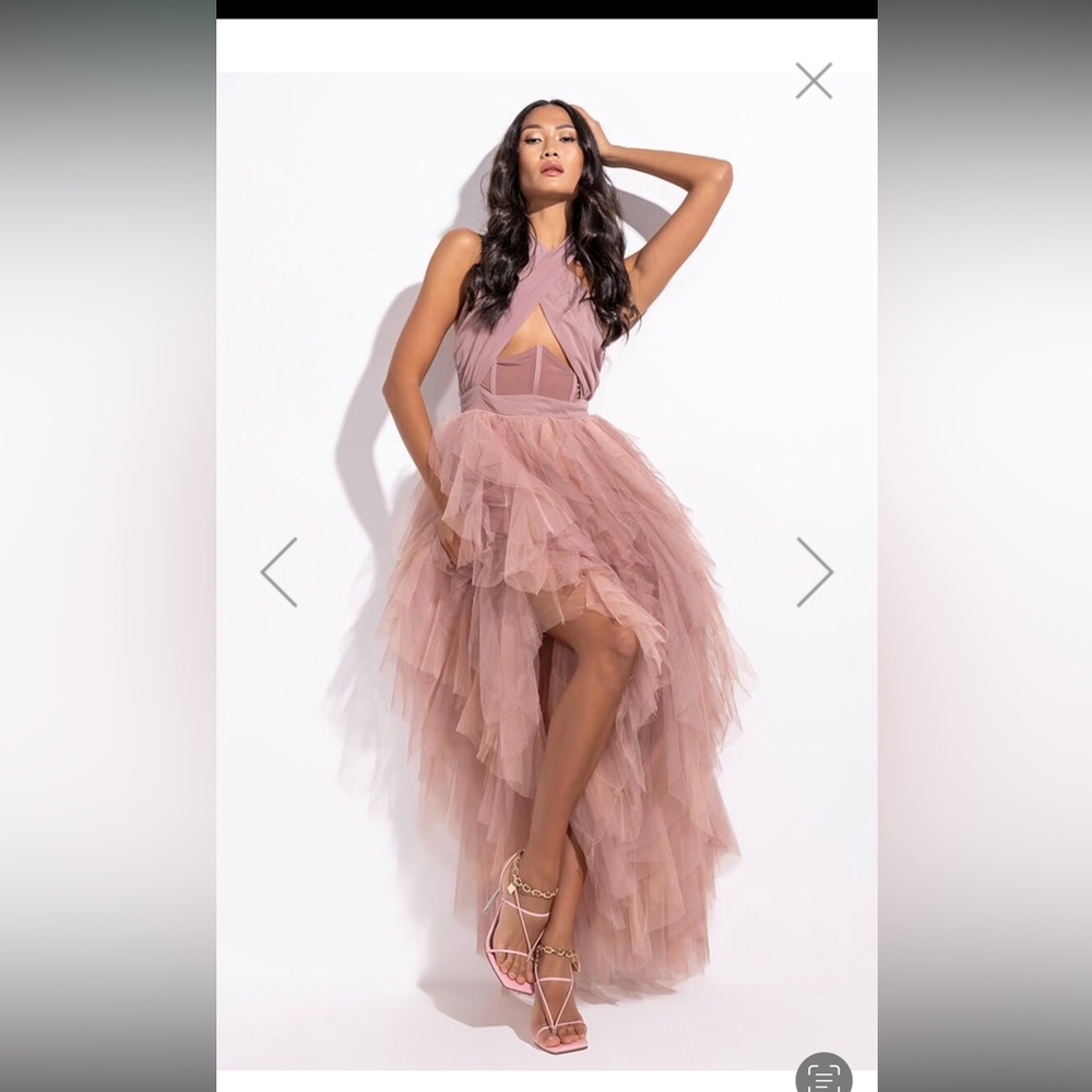 AKIRA Tulle Maxi Halter Dress - Brand New in Medium